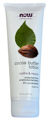 NOW FOODS Cocoa Butter Lotion 8 fl oz, Exp 7/26