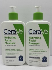CeraVe Hydrating Facial Cleanser For Normal to Dry Skin 12 fl oz READ ~ 2 Pack