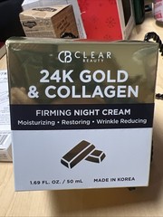 CB Clear Beauty 24K Gold & Collagen Firming NIGHT Cream 1.69 oz NEW