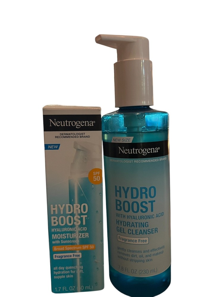 Neutrogena Hydro Boost Face Moisturizer Broad Spectrum SPF 50 and Cleanser