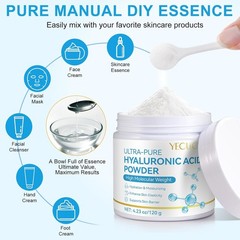 Pure Hyaluronic Acid Serum Powder for Skin & Face, 120G High Molecular Weight An