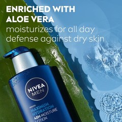 MEN Maximum Hydration 3-in-1 Body Lotion with Aloe Vera, for Dry Skin, 16.9 Oz