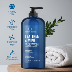 Botanic Hearth Tea Tree Face Wash with Mint – Acne Fighting, Premium, Hydrating