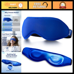 Cooling Gel Eye Mask for Puffy Eyes, Reusable Cold Compress, Migraine Relief, Ad