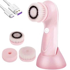 Electric Rotating Facial Cleansing Brush with 3 Heads, IPX6 Waterproof, USB