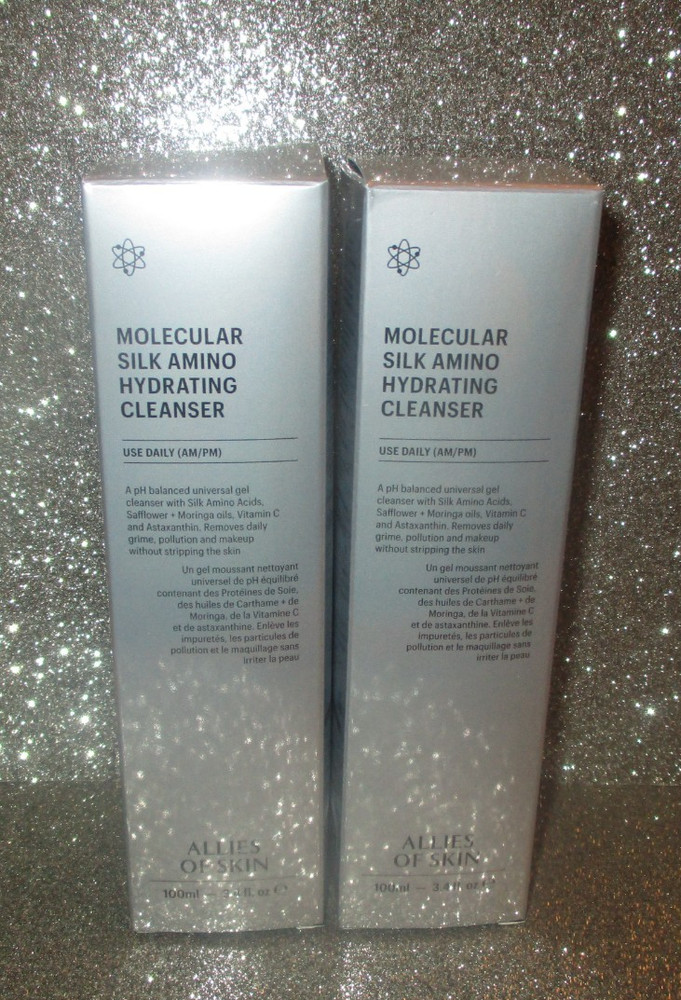 2x Allies of Skin Molecular Silk Amino Hydrating Cleanser Full Size NIB