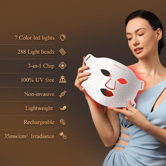 7 Color LED Light Therapy Face covering Facial Skin Rejuvenation Anti-Aging Acne