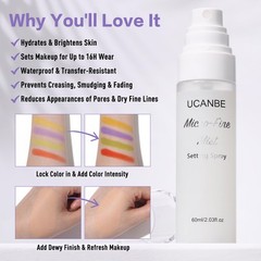 UCANBE Dewy Setting Spray for Makeup, Long Lasting Hydrating Make Up