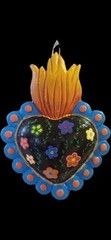 Hand-Painted Clay Heart. Mexican Crafts
