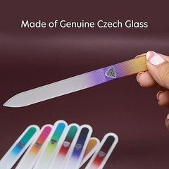 Double Sided Bohemian Crystal Czech Glass Nail File in Plastic Sleeve – 8 Pieces
