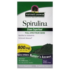 Spirulina – 800mg by Natures Answer for Unisex – 90 Count Capsules