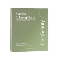 CocoBeauty Matcha Sheet Mask Hydrating Soothing Face 1.01oz Paraben-Free