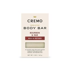 Cremo Exfoliating Body Bar for Men, Bourbon & Oak Scent, 5 Ounce (Pack of 1)
