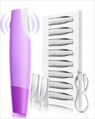 2-in-1 Sonic Dermaplaning Tool for Women – LED Light, 3-Speed Exfoliator, 8 Blad