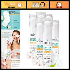 Organic Cotton Rounds for Makeup Removal, Eye Pads & Baby Wipes, 600 Count