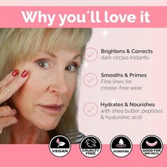 Pink Under Eye Brightener Primer – 5ml Cream for Smoother Concealer Application