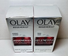 2 New Olay Regenerist Micro-Sculpting Cream Hydrating Moisturizer 0.5 oz