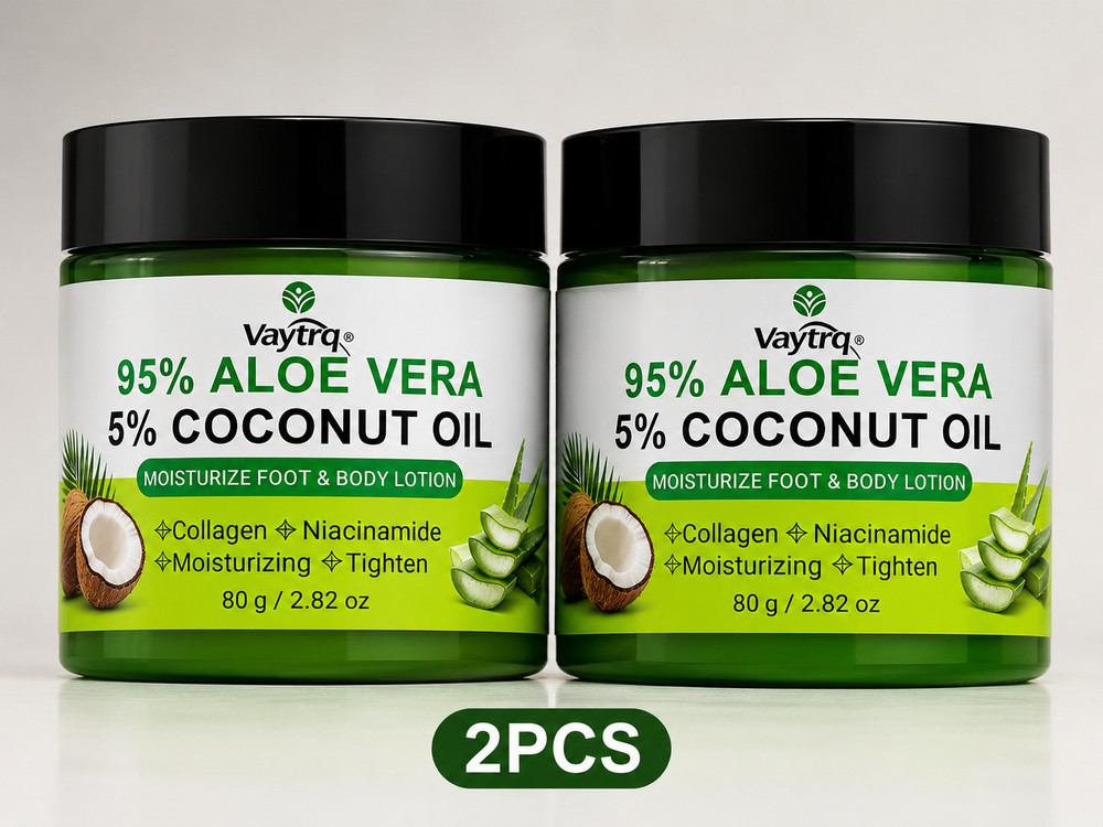 2 Pack Aloe Vera Coconut Moisturizing Cream Collagen Hyaluronic Acid 80g