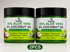 2 Pack Aloe Vera Coconut Moisturizing Cream Collagen Hyaluronic Acid 80g