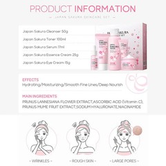 5/6pcs Sakura Skin Care Sets Face Cream Serum Toner Facial Cleanser Sunscreen Ey
