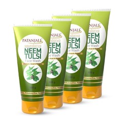 4X Patanjali Saundarya Aloe Vera Neem Tulsi Face Wash For Acne Pimples -100gm