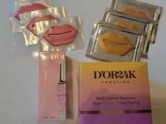 DOR24K Prestige Salmon DNA Booster Face Serum, Rose Quartz Facial Peel, 6 lip Ma