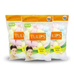 3X Tulips Multicolor 100% Pure Cotton Balls (50 Pieces Packet) – Free Ship