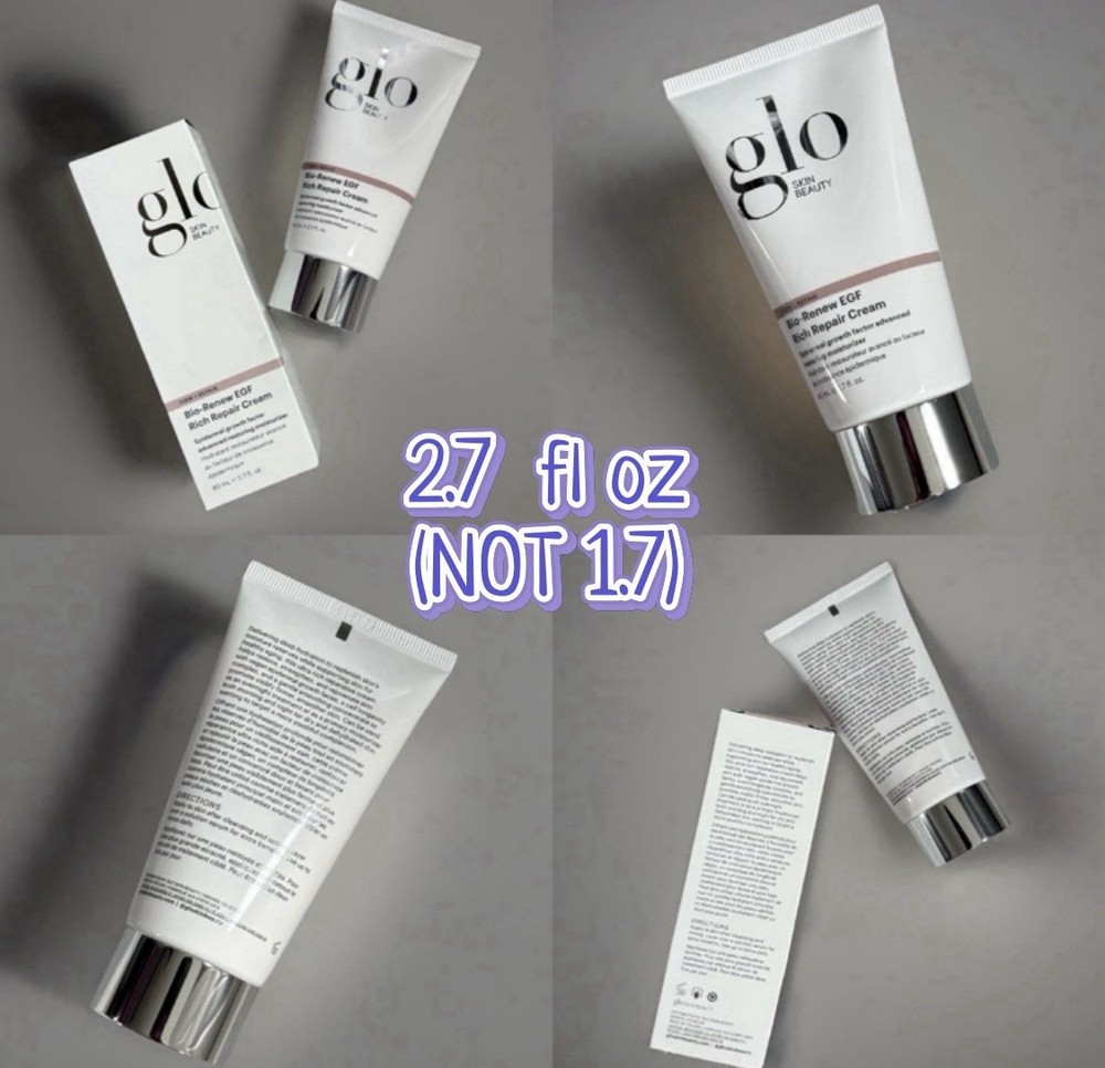 Glo Skin Beauty Bio-Renew EGF Rich Repair Cream 2.7oz (Larger Tube) Face New