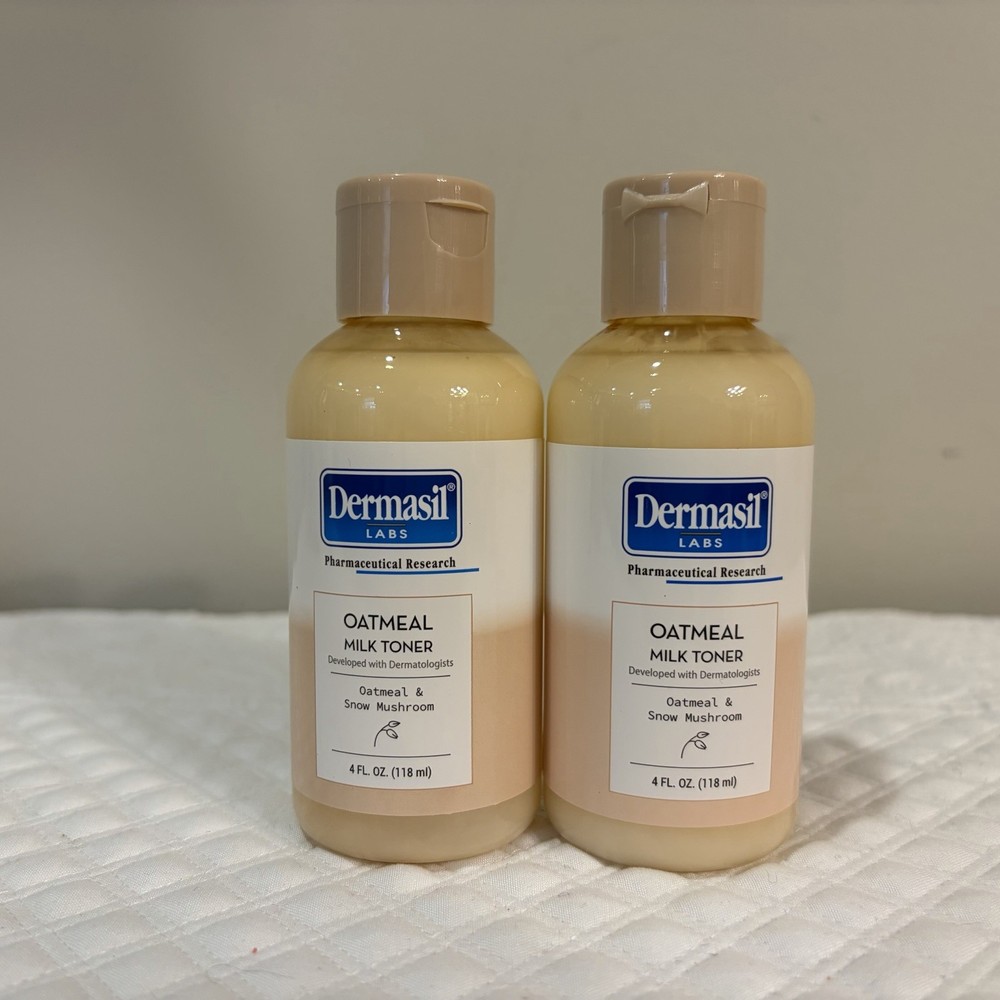 Dermasil Oatmeal Milk Toner Set of 2 with colloidal oatmeal and snow mushroom