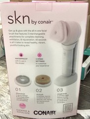 skn by conair Daily Glow Kit Facial Cleansing Brush, All-in-One Facial Brush