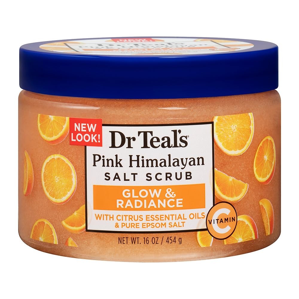 Dr Teal�s Pink Himalayan Salt Body Scrub Glow Radiance Citrus 454g