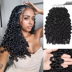 Crochet Hair 18 Inch 150g Burmese Curly Lightweight Pre Separated Human Black