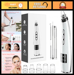 Powerful Blackhead Remover Vacuum | Facial Pore Cleaner, 5 Suction Levels & Prob