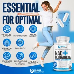NAC Glutathione 120 caps Skin Whitening Anti-Agin Acne Scar & Dark Spot Remover