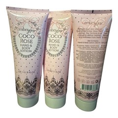 Amber Glow Coco Rose Coconut Rose Hand & Body Lotion Hydrating 8 fl oz (3)