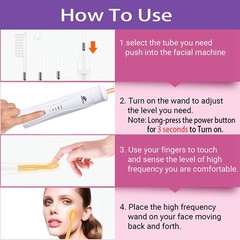 Orange High Frequency Face Skin Wand Device with 4 Fusion Neon + Argon Wands