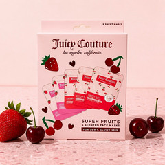 Juicy Couture Super Fruits Sheet Face Masks 5 Pack Scented Strawberry/Cherry