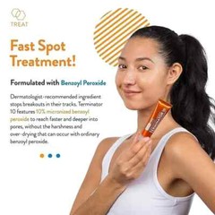 Terminator 10 Acne Spot Treatment with Benzoyl Peroxide 10% Maximum Strength 1Ct