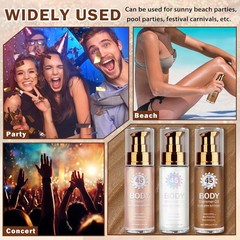 Body Shimmer Oil, SPF 45 Broad Spectrum, Sunscreen Shimmer Body Glow Oil with Co