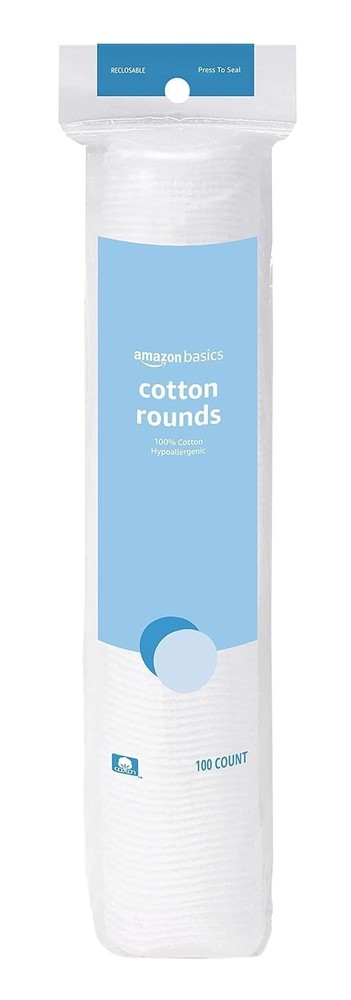 Amazon Basics Hypoallergenic 100% Cotton Rounds for Makeup Removal and Skincare,