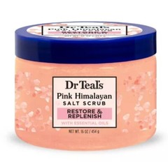 Dr Teal&rsquo;s Restore & Replenish Orange Scented Pink Himalayan Sea Salt Scrub -…