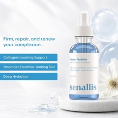 SenAllis Cosmetics Copper Peptides Serum for Face with 2 Fl Oz (Pack of 1)