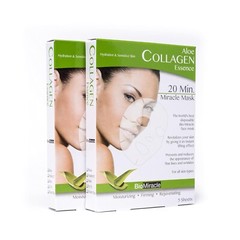 BioMiracle Aloe Collagen Essence Face Mask,5 Count-Packaging may Vary-PACK OF 5