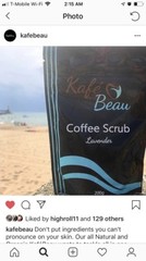 Kafebeau Kona Coffee And Sea Salt Scrub Also Available In Coconut And Lavender!