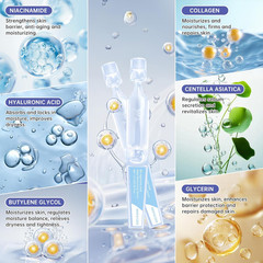 30 Pcs 5% Hyaluronic Acid Serum Ultra-Hydrating Vials, Hyaluronic Acid Tubes, Wa