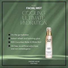 OLAY Mist Cooling Ultimate Hydration Essence with Cucumber & Mint, 3.3 fl oz