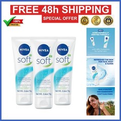 NIVEA Soft Moisturizing Cream, 2.6 Oz Tube, Pack of 3, Lightweight Hydration