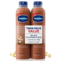 2 pk Vaseline Spray On Lotion Spray Moisturizer Cocoa Radiant 6.5 oz
