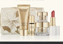 ESTEE LAUDER 6 PCS GIFT SET RE-NUTRIV ULTIMATE DIAMOND SKINCARE/LIPSTICK/POUCH