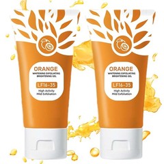 2pcs Orange Exfoliating Gel for Face and Body, 1.7 oz each, Deep Clean Pores